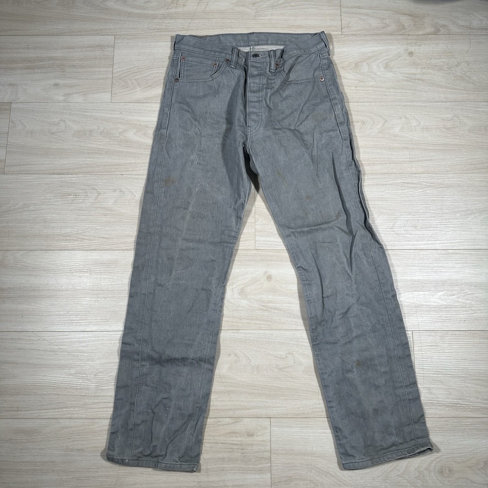 Levi's 501 XX Jeans Mens 32x32 Charcoal Whisker Button Fly‎ Denim Grunge Skater